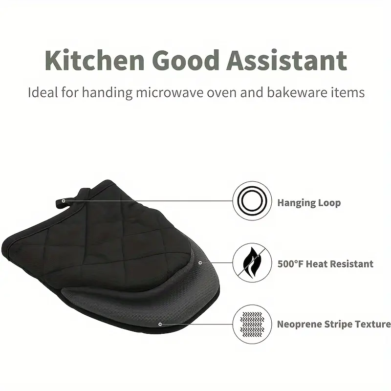 Premium Silicone Oven Mitts for Cooking & Baking - Non-Slip, Heat Resistant, Food Safe - Perfect Gift for Graduation, Juneteenth, Labor Day, Grandparents Day, Earth Day Bakeware 3