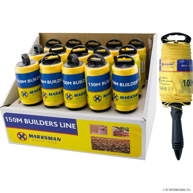 New 152m Builders Line Rope String Building Bricklaying Brick Handle Measuring 0