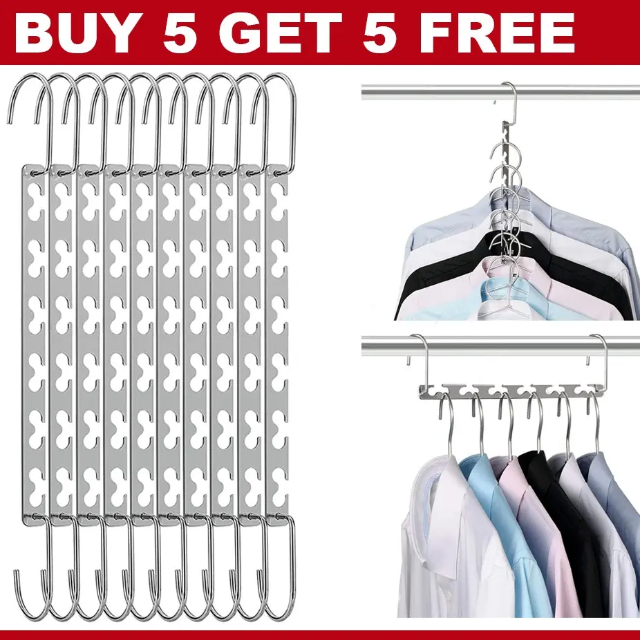 [UK Seller] Maximize Your Closet Space with Metal Magic Hanging Hangers Racks