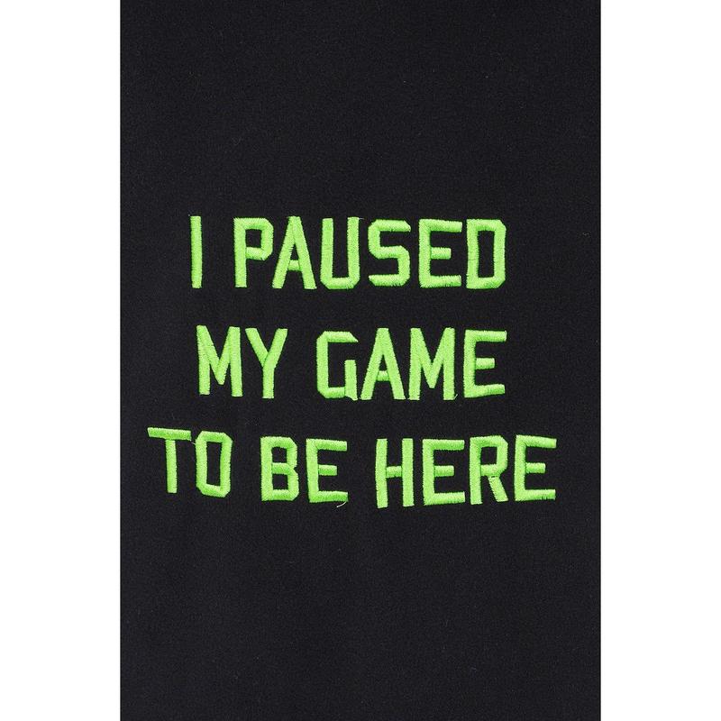 Boys I Paused My Game To Be Here Black Fleece Blanket Hoodie 2
