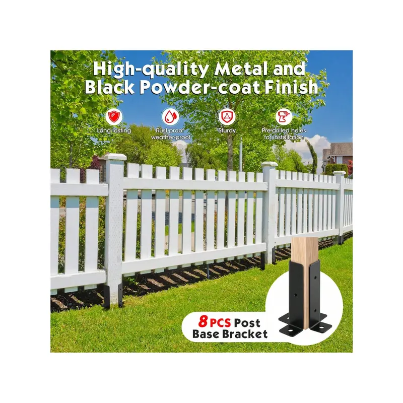 Versatile 8 - Piece Deck Post Anchor Set: Perfect For Multiple Post Sizes, Heavy - Duty Repair Solution 5