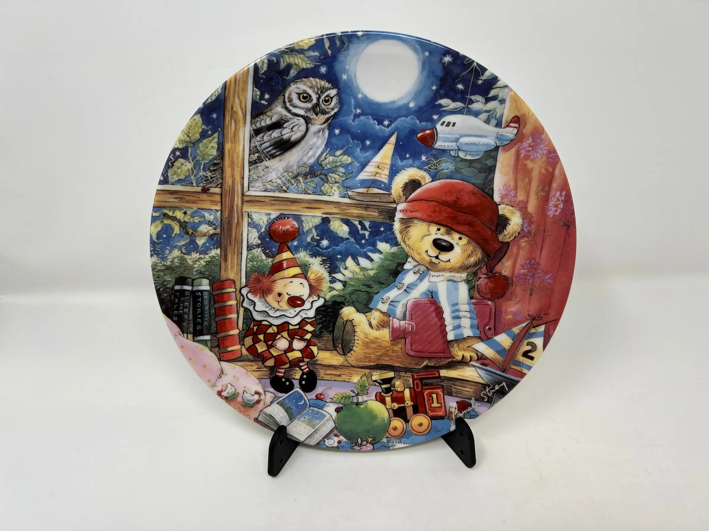 COALPORT BONE CHINA Plate, My Life as a Teddy Bear by Pamela Storey, Bedtime for Teddy, Wall Picture Plate, Nursery Decoration