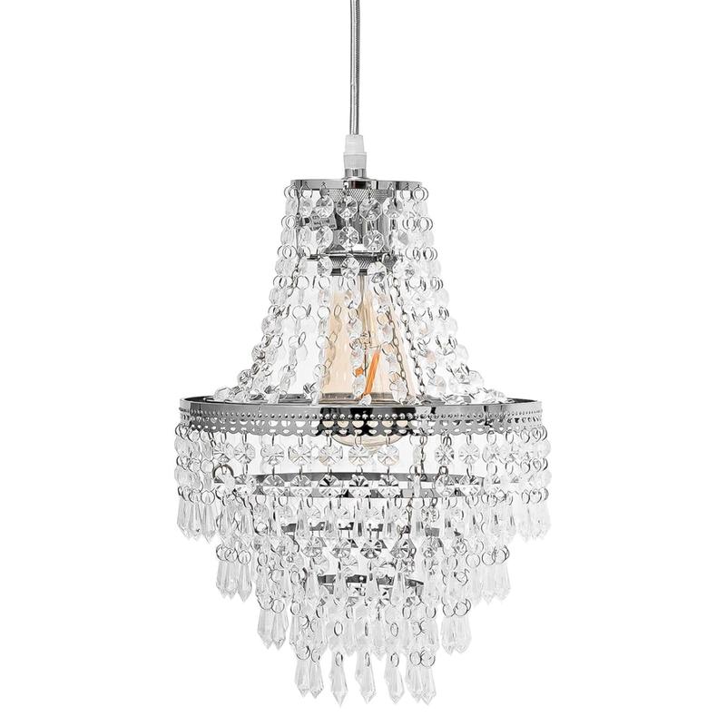 3-Tier Clear Chandelier Light Shade | Lamp Shade for Pendant Light Ceiling Light Shade Acrylic Crystal Chandelier Easy Fit Lampshades for Ceiling Lights for Living Room Bedroom Kitchen Hallway 0