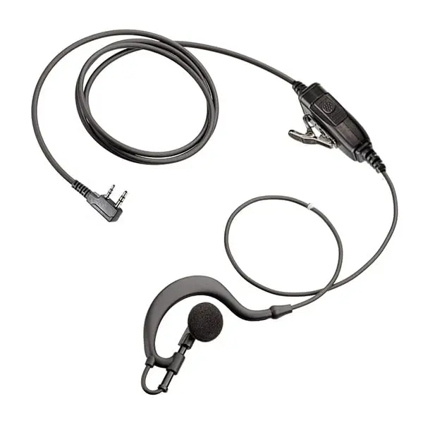 G Shape in-line PTT Microphone Earpiece Ear Hanger for Kenwood 2 Pin Radio