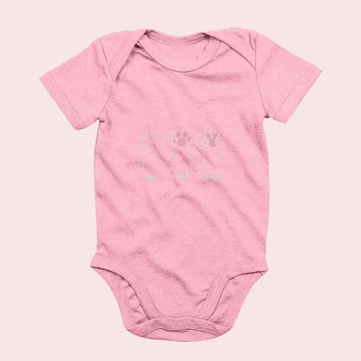 Minimalist rock-paper-scissors cat,Baby Bodysuit .