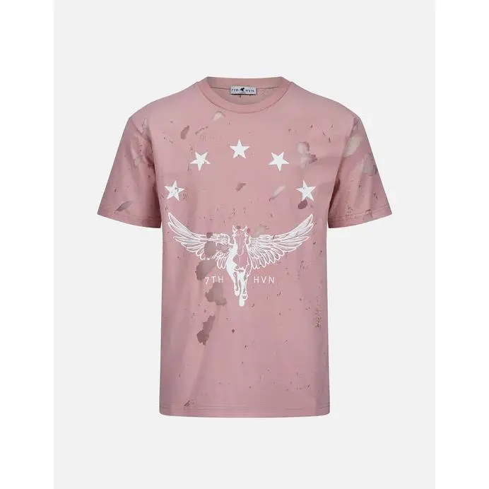 7TH HVN STALLION T SHIRT PINK 0