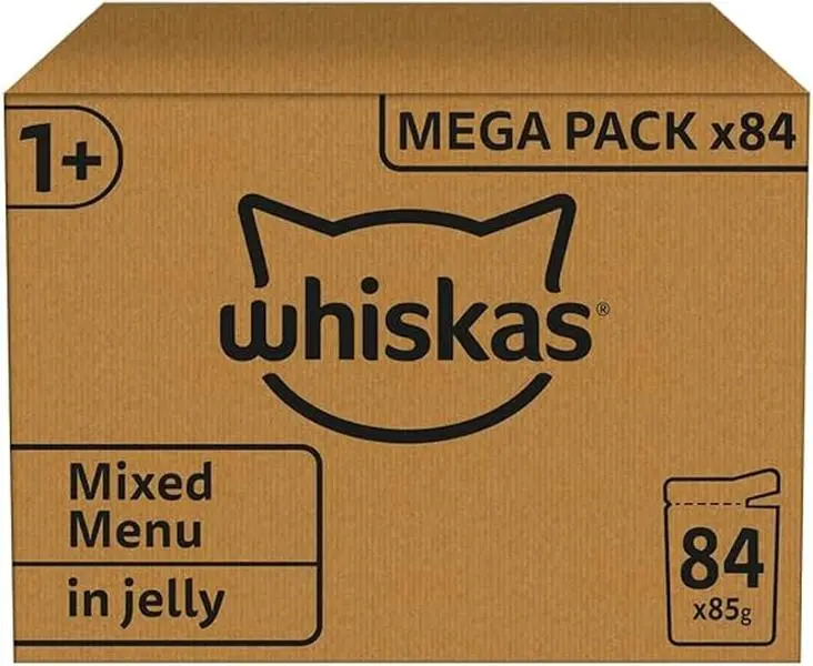 Bulk Cat Food Megapack - 84 Jelly Pouches - Mixed Selection - 1+ Adult Wet Cat Food Pouches - 84 x 85 g