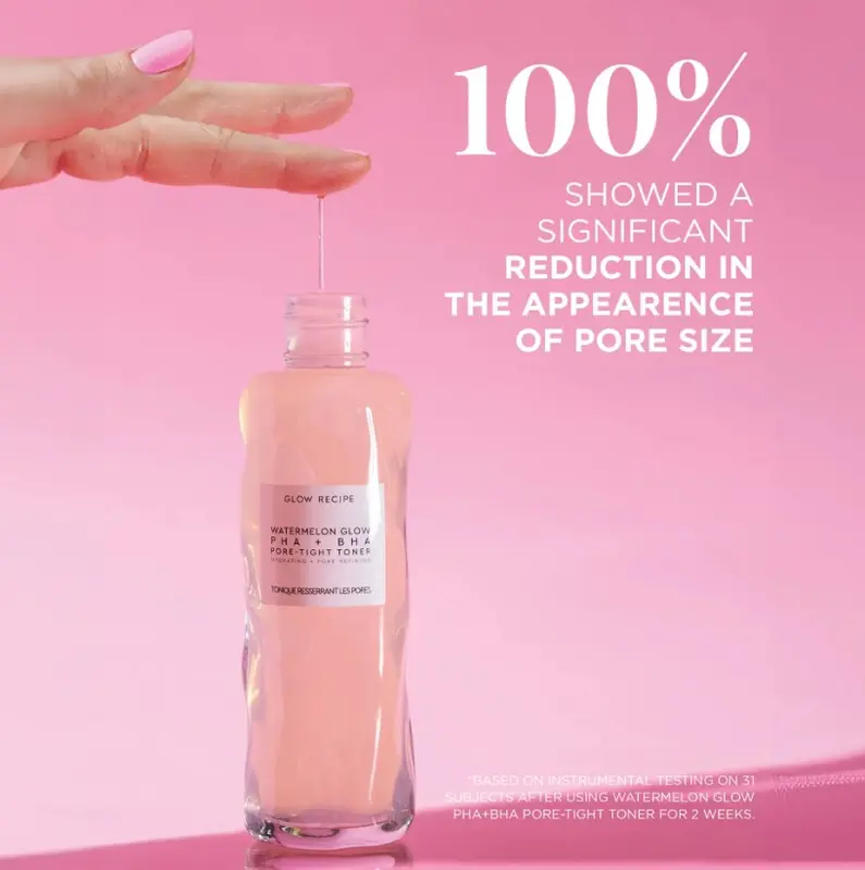 GLOW RECIPE Watermelon Glow PHA + BHA Pore-Tight Skincare Toner for Skin Repair [Next Day Delivery] Comfort Hydrating Moisture 7