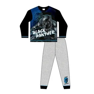 Marvel Boys Pyjamas Superheroes Avengers Nightwear Pjs Sleepwear Sublimation Pajamas Superhero Character Iron Man Captain America Hulk Black Panther Two Piece Set Long Sleeve Top Trousers Kids Childrens 2