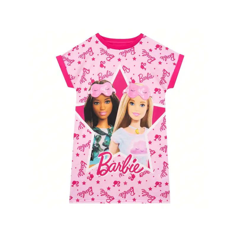 Barbie Nightdress For Girls |   Pink Barbie Girls Nightie 0