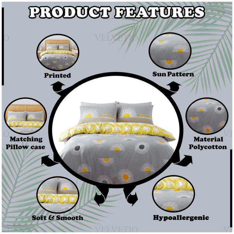 Summer Duvet Cover Set Reversible Quilt Covers Bedding Single Double King Size 1