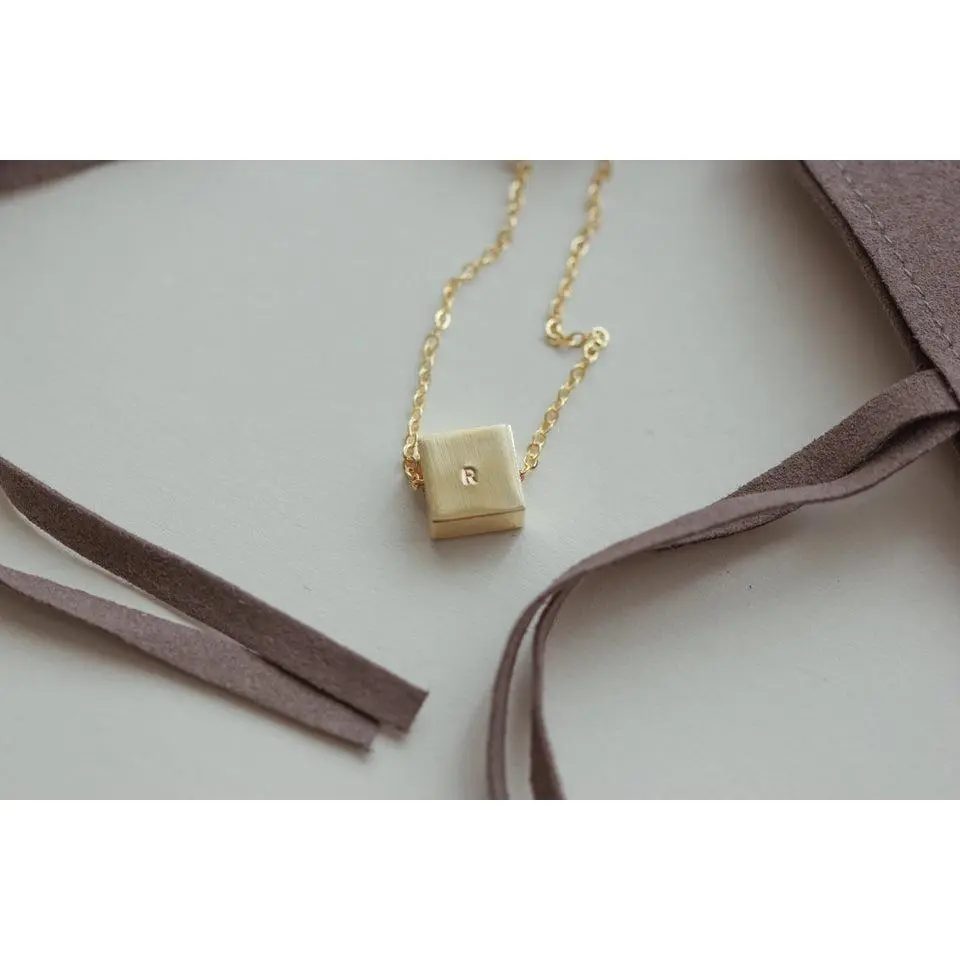 Waterproof NAVY Square Initial Bracelet