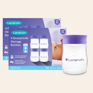 Breastmilk Storage Bottles for milk storage, use with our breast pumps, snack pots