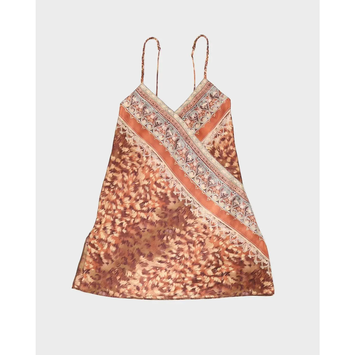 Preowned Vintage 90s Inner Most By Sears Printed Slip Dress - XS