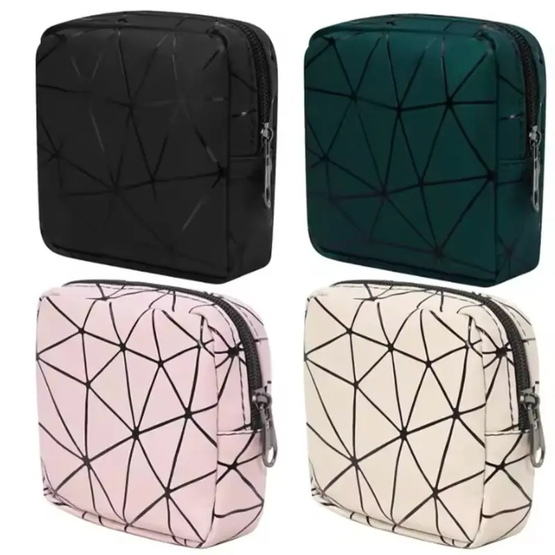 PearlBytes For Large Capacity Sanitary Napkin Storage Bag, Portable Wash Bag - Black 0
