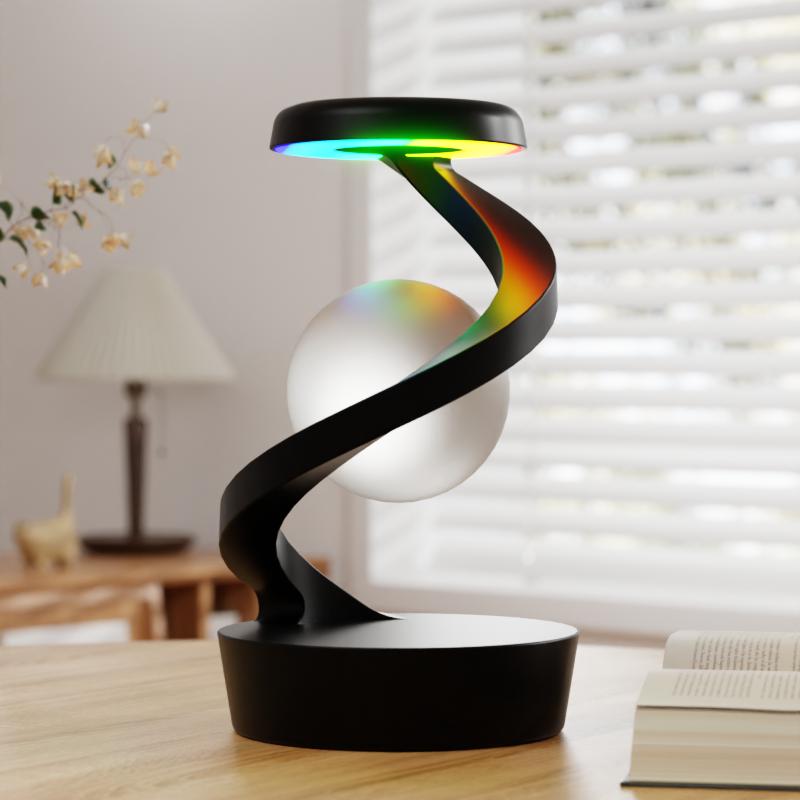 360 Rotary floating Moon lamp Charging Station（With wireless charging ）charging mobile free shipping Charger Cable 3
