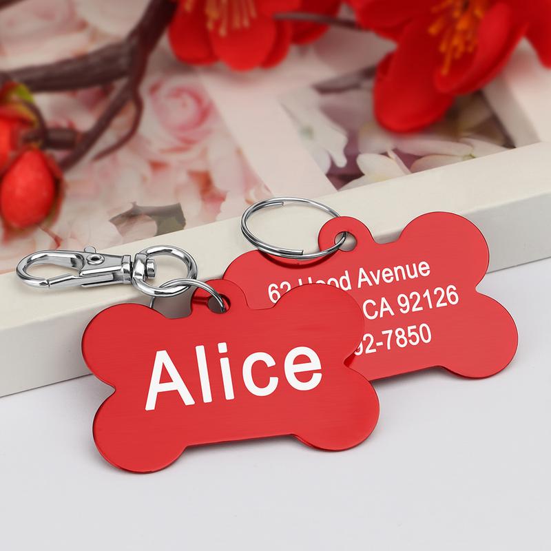 Product Introduction of Personalized Dogs Cats ID Tag Custom Alloy Bone Puppy Kitten Collar Accessories Anti-lost Pet Name Tags for Small Large Dog Cat 16