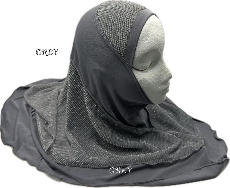 Girls’ Instant Pull-On Hijab with Lurex Trim | Modest Wear for Ages 4-13 | Comfortable, No-Pin Hijab in 10 Colors | Sparkly, Easy-Wear Design for School, Everyday, and Special Occasions 6