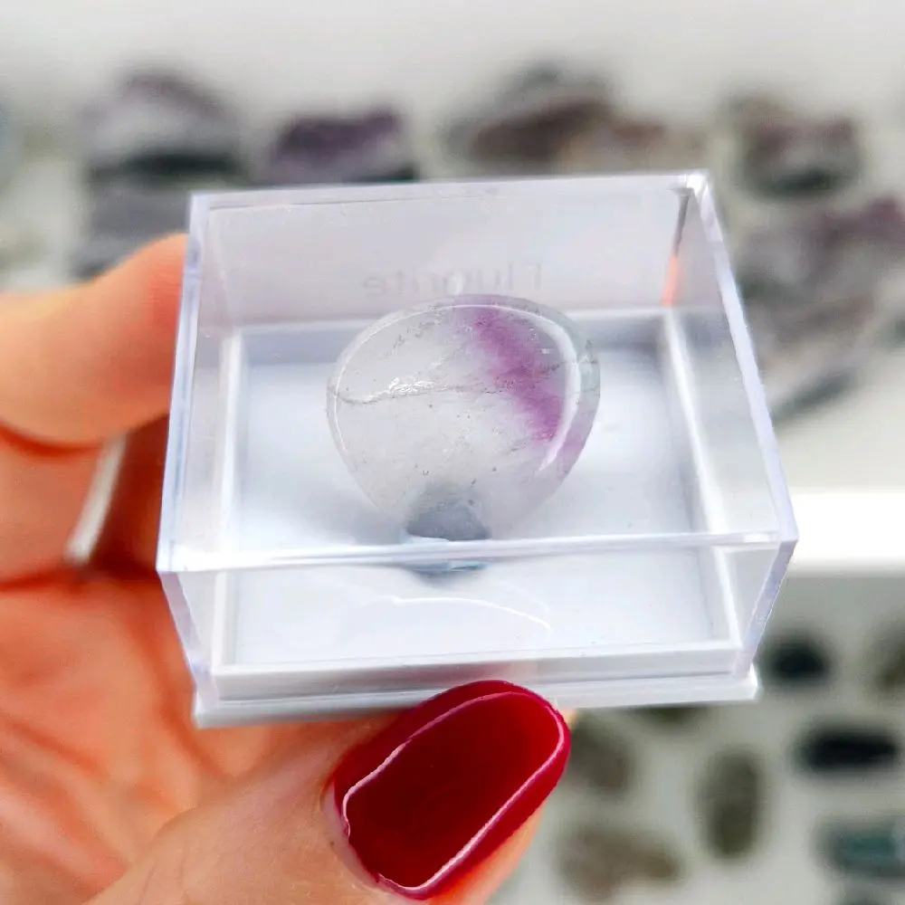 Polished Fluorite Specimen in Display Box