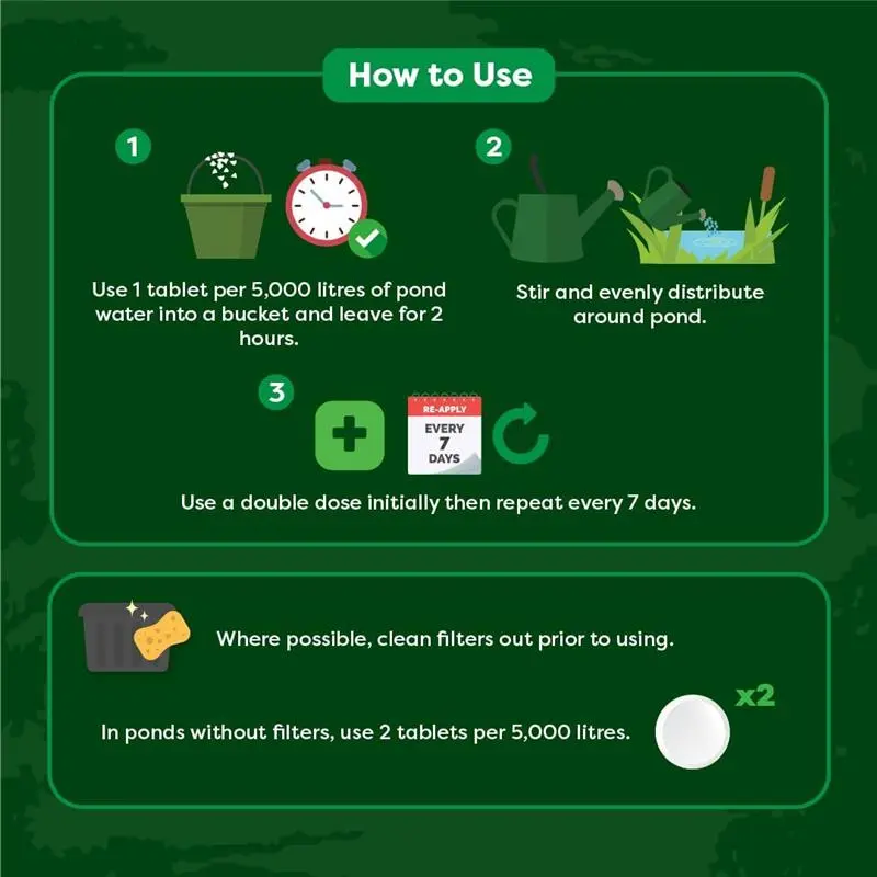 Sludge Klear Pond Sludge Remover, Natural Bacteria Sludge Buster Digests & Controls Organic Waste, Safe for All Fish & Wildlife Treats Up To 60,000 Litres (13,200 Gallons) 1