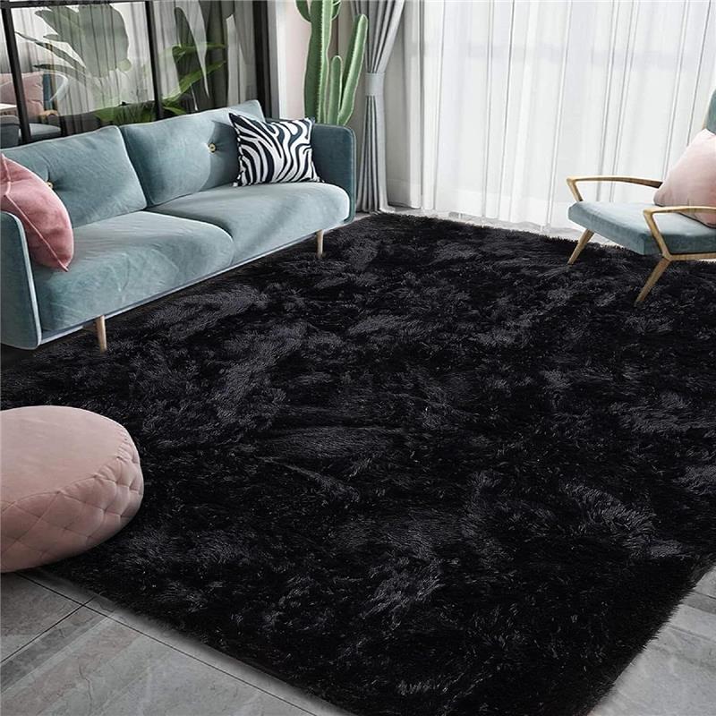 Rugs Floor Mat Large Shaggy Rug for Bedroom and Living Room, Anti-Slip Soft Carpet, Modern Style, Polyester Material silver durable multi  colour 5