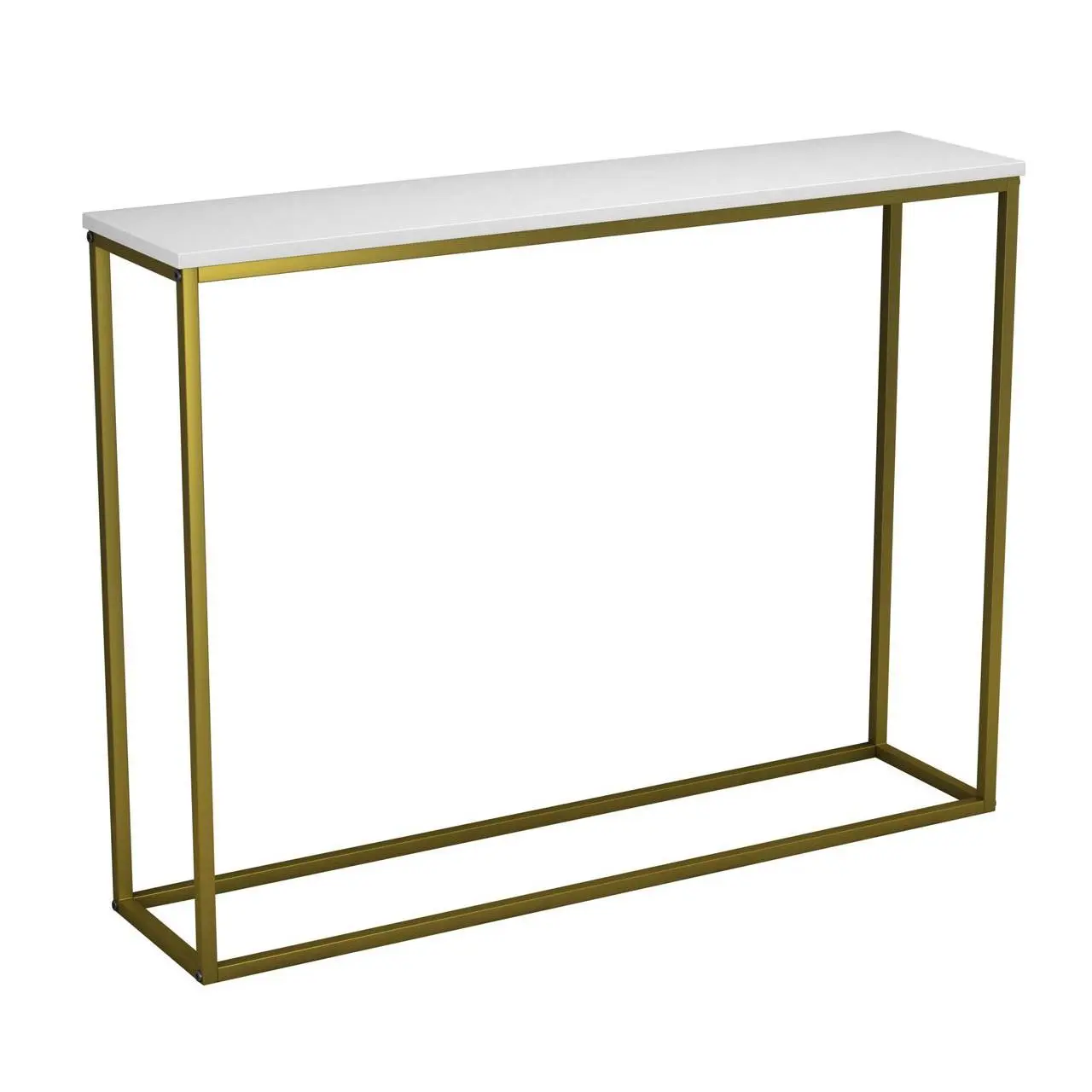 Wooden Console Table with Gold Metal Legs