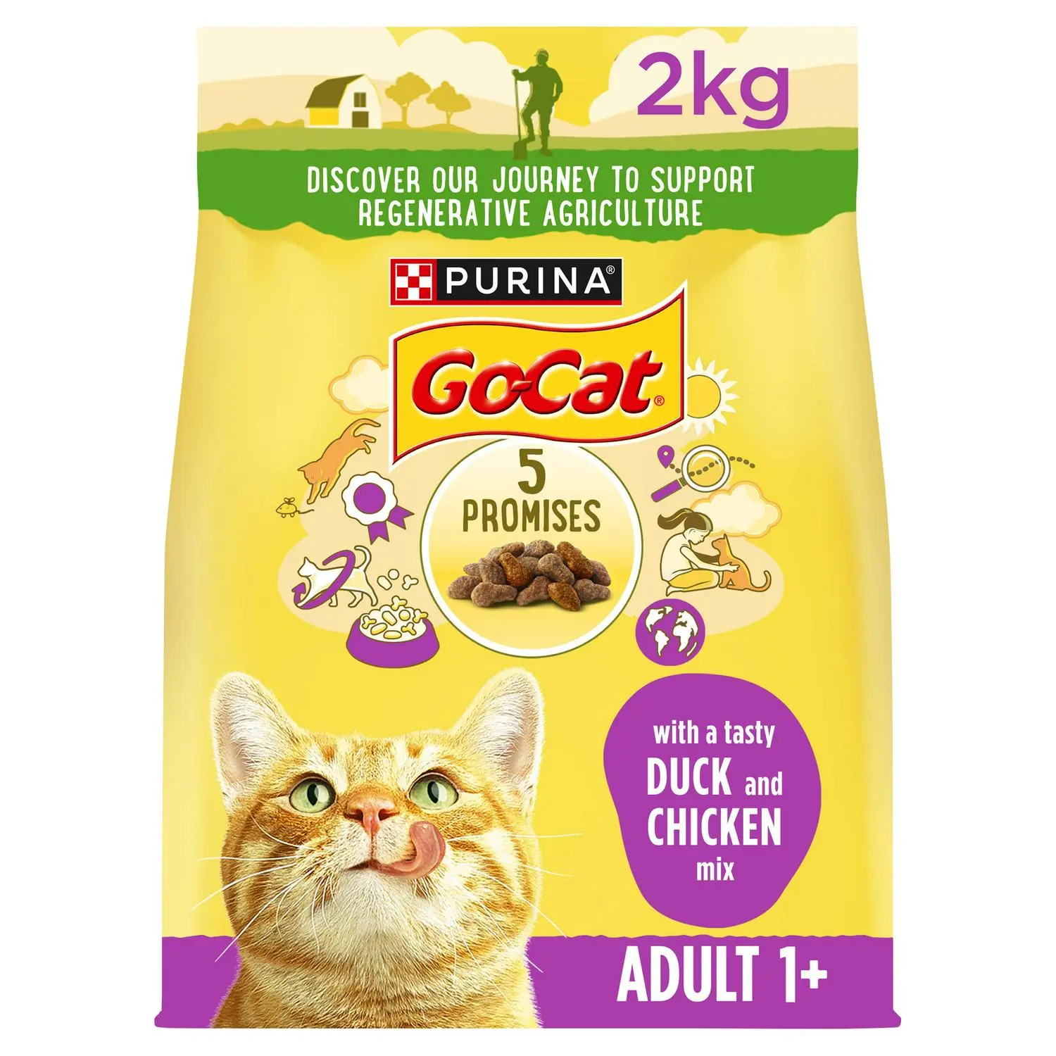Purina Go Cat Adult Dry Cat Food Chicken And Duck 2kg