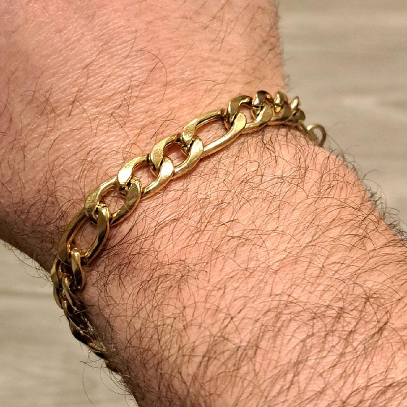 figaro link bracelet. gold or silver plated available. stainless Steel. 8
