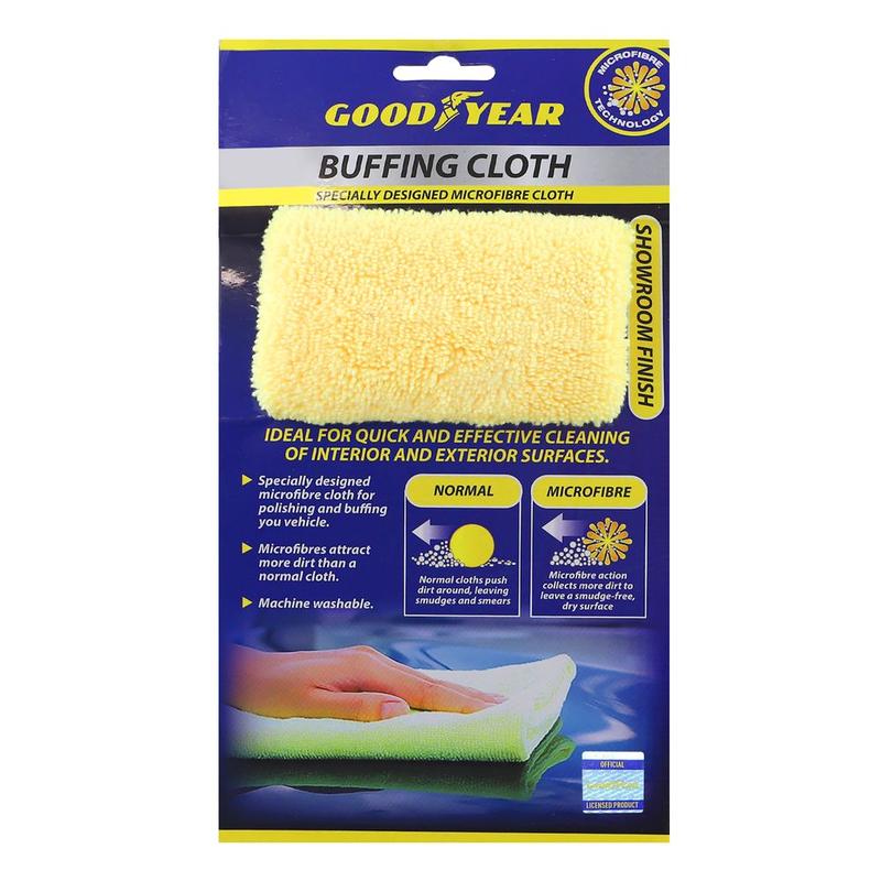 5pc Goodyear Microfibre Buffing Cleaning Polishing Lint Free Towel Cloth 40x40cm Household Microfiber Absorbent Yellow Wipe 6