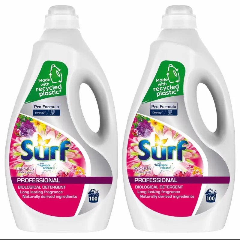 Surf Professional Laundry Detergent Liquid Gel 2 x 100 Wash Tropical Lily & Ylang Ylang | Long Lasting Freshness for Household Scented