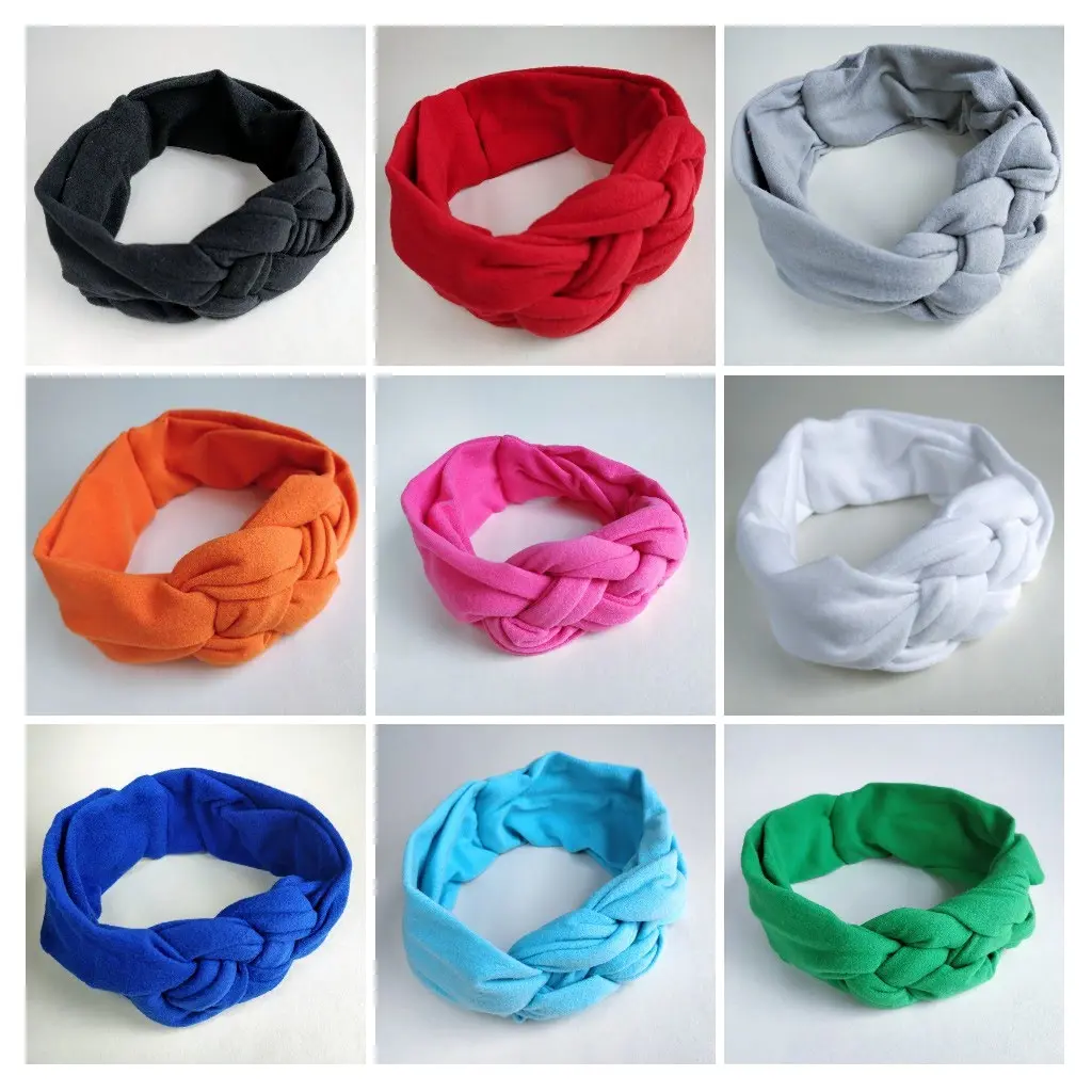 Baby Headbands Hairbands Girls Kids Knots Turban Twist Head Wrap Floral Plain UK