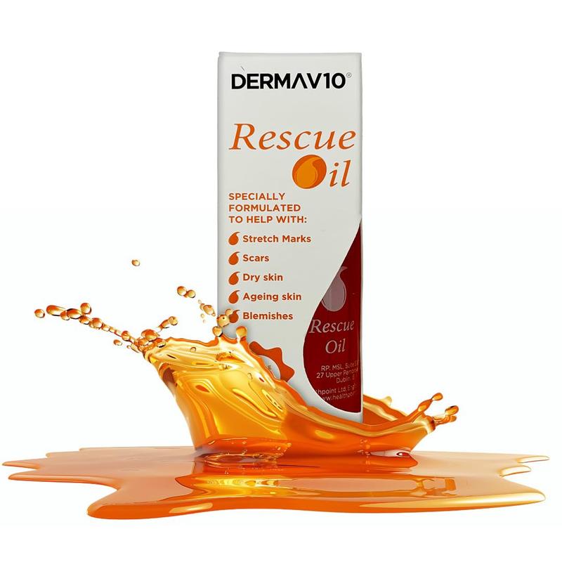 Derma V10 Rescue Oil, Reduce Appearance Of Stretch Marks And Scar Tissue, For Dry, Dehydrated Skin, After Sun, Ageing Or Blemished Skin, Clinically Tested, Paraben Free, Vegan Friendly, Made In The UK 3