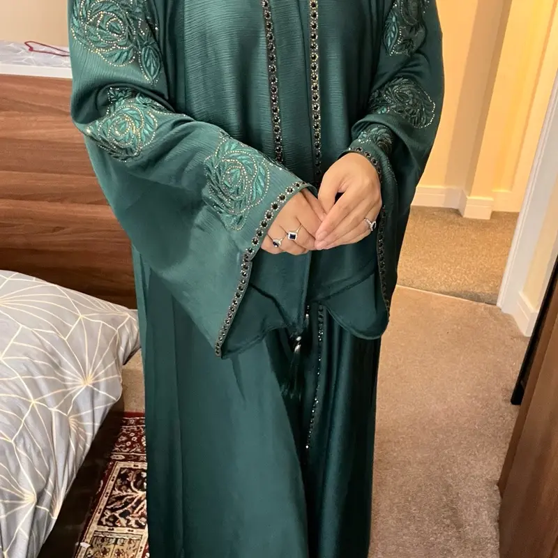 Arabic Style Abaya Party Wear with Embellishment and Embroidery Work 0