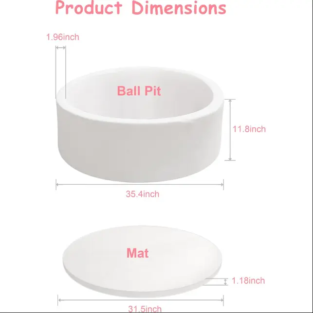 Kids Foam Ball Pit, Kiddie Balls Pool Soft Baby Playpen Indoor Outdoor, Memory Foam Ball Pit For Children Toddler Boys Girls White smyths  ball 3