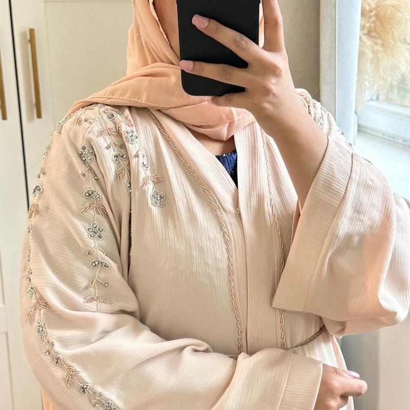 RAZI Abaya - Nude handmade plain traditional 7