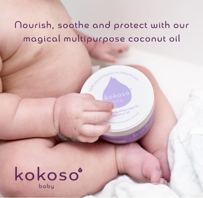 Kokoso Baby Organic Coconut Oil - Moisturising 100% Natural Baby Oil for Baby Massage, Dry, Sensitive and Normal Baby Skin - 200ml 7