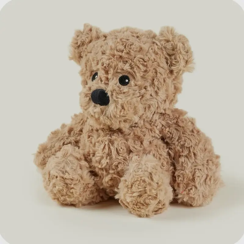 Warmies Brown Curly Bear Microwaveable Plush Toy with Real Dried French Lavender Scent 1