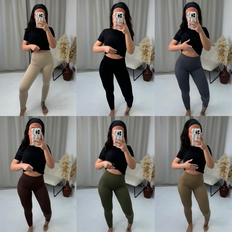 High Waisted Ribbed Leggings All Colours - 2050/LM8827 3