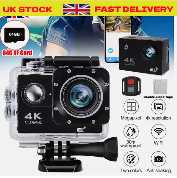 4K Sport Go Pro 170° Action Camera Ultra HD 20MP WiFi Waterproof Remote Control