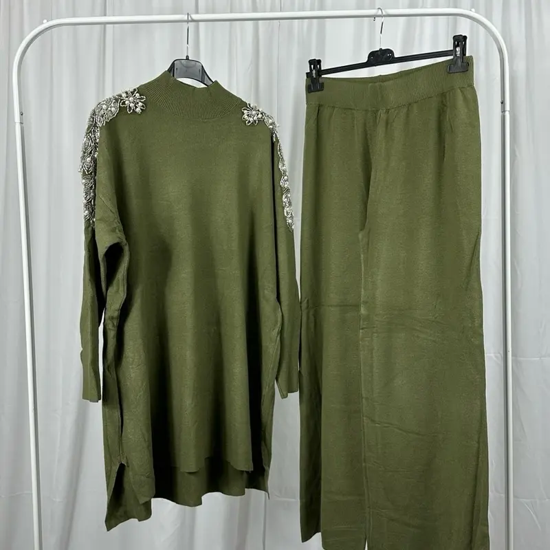 Women's Casual Embellished Shoulder Co-ord Set - Womenswear 5