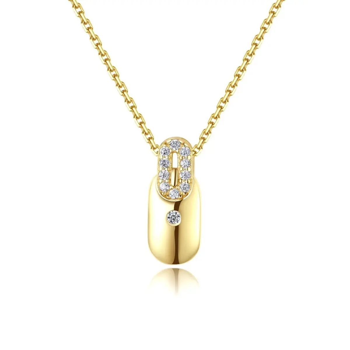 Valuxure 925 Sterling Silver 14k Carat Gold Plated Bar Pendant