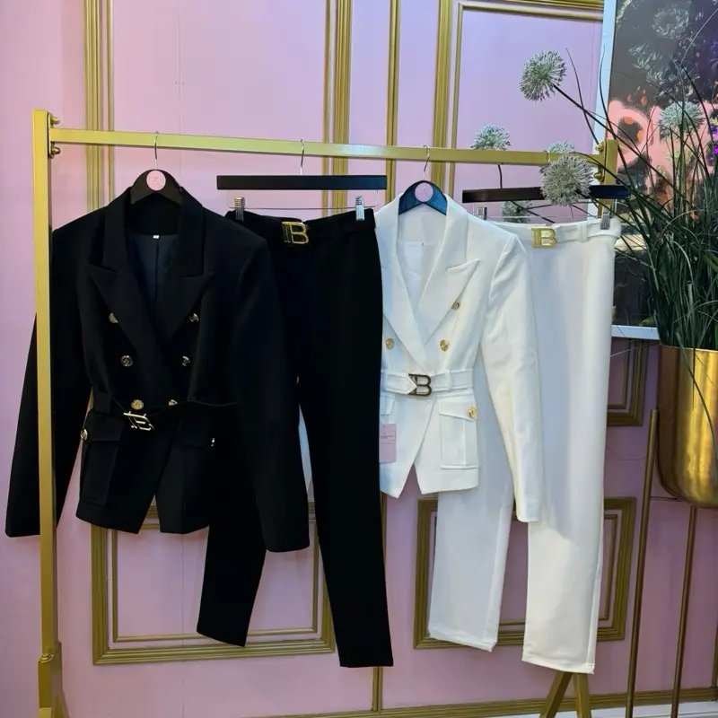 NAYA Gold Belted Suit Trousers Womens