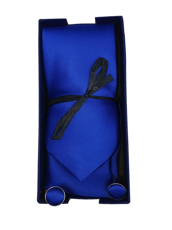 Men's Skinny Tie Classic Satin/Silk Cufflinks Pocket Square Wedding Plain Smart 4