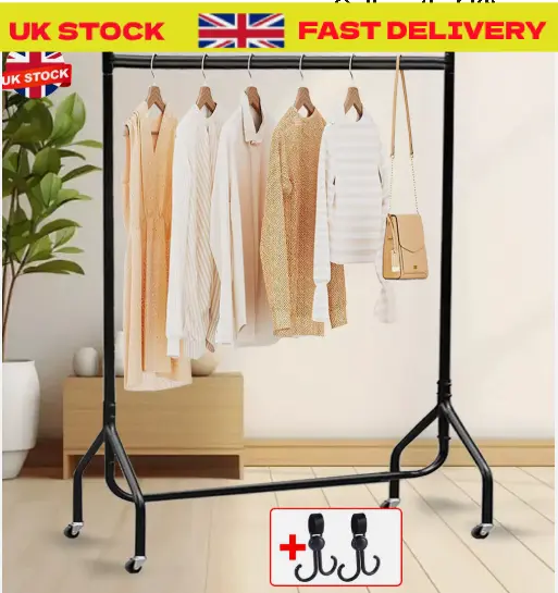 Product Introduction of 5x4ft Heavy Duty Garment Rail Hanging Clothes Home Portable Retail Display Stand 1