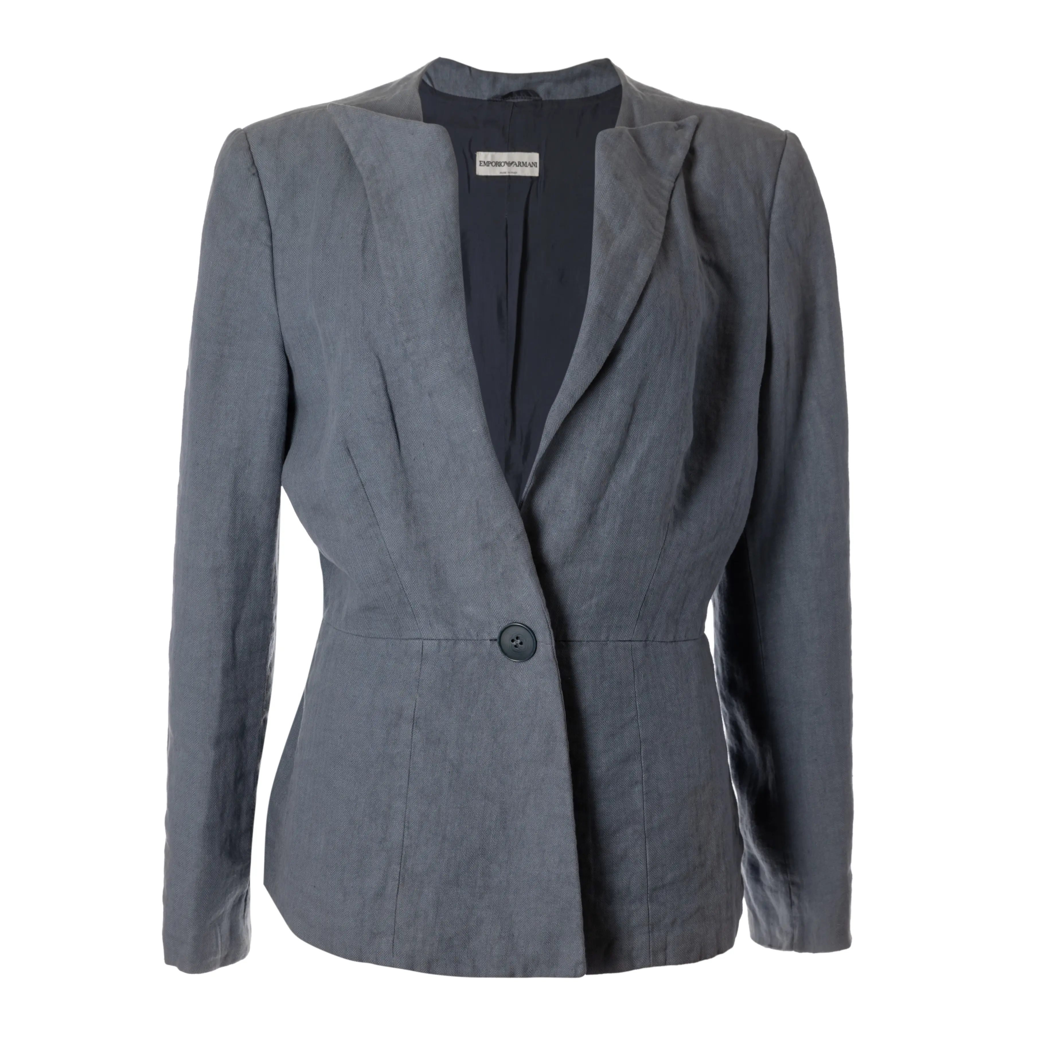 Preowned Emporio Armani Blazers M / UK 10 Linen Grey Plain Regular All Seasons Good condition