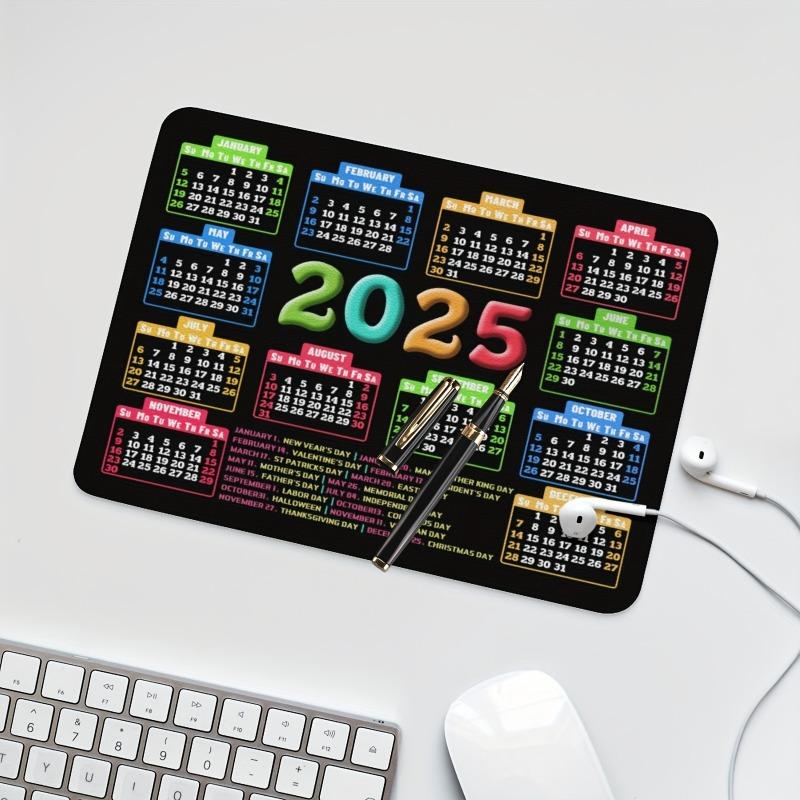 2025 Calendar Gaming Mouse Pad - Non-Slip Rubber Base, Rectangular Desk Mat for Men, Women & Girls, Office & Laptop Compatible, 9.5x7.9 inches 4