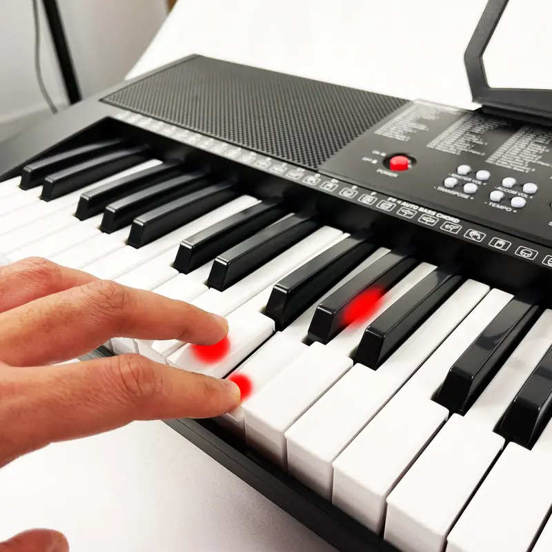 Crystals 61 Keys Electronic Lighted Keyboard Digital Music Instrument Piano & Microphone for Kids and Men - Ideal Xmas New Year Gift 2