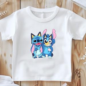 Stitch x Bluey inspired children’s unisex Tshirt tees toddler boy kids clothing