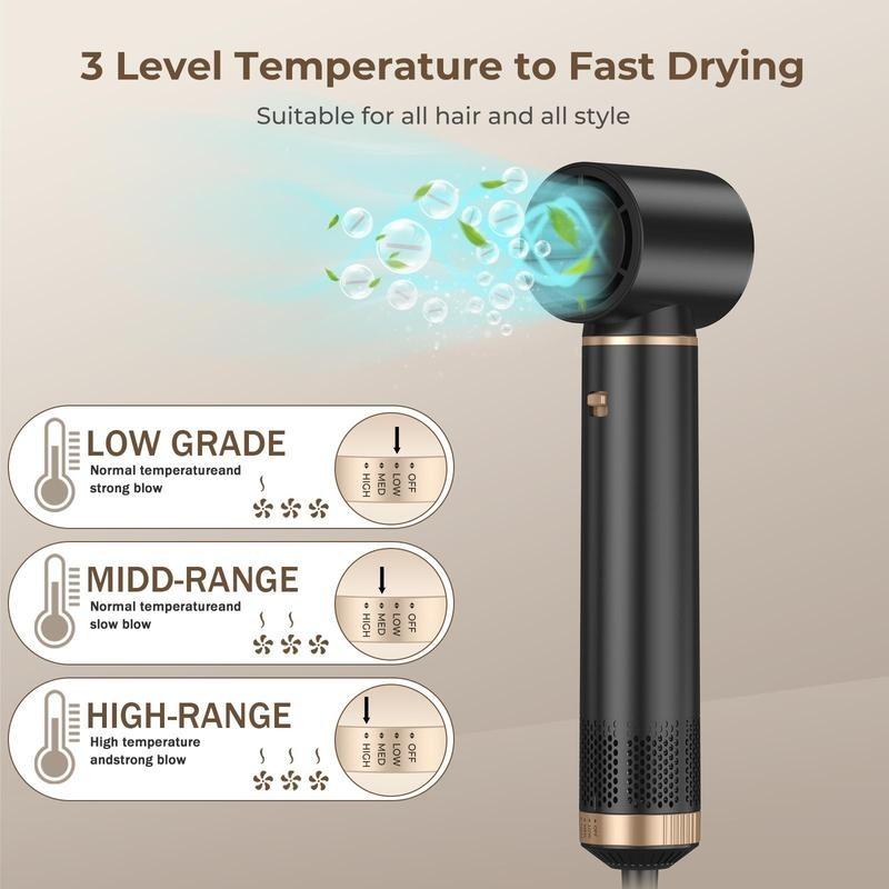 5 in 1 Multifunctional Hair Stylers, 1 Set Professional Hair Straight Curling Blow Dryer with Replacement Heads, Hair Styling Tool for Home & Salon Use, Hair Products 4