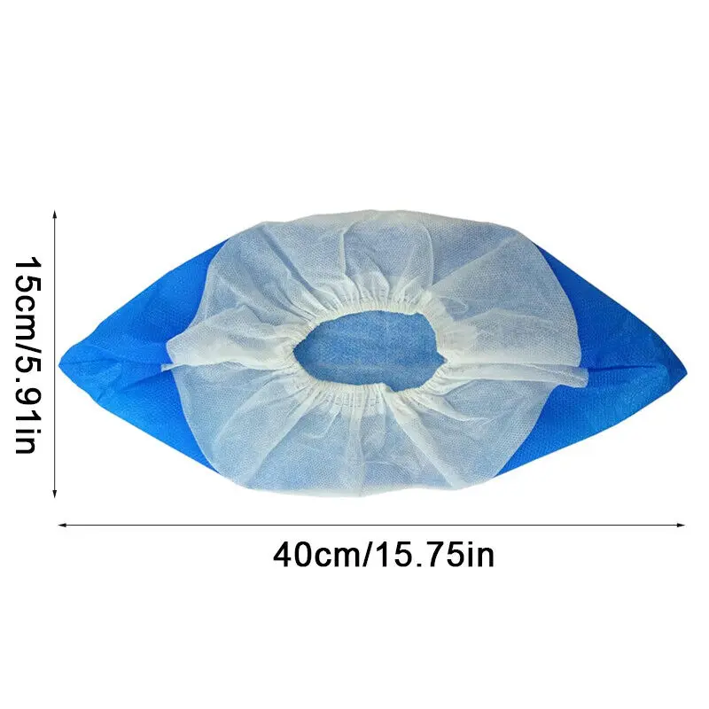 100Pcs Blue/White Heavy Duty Tough Shoe Protector Covers Waterproof Reusable UK 5